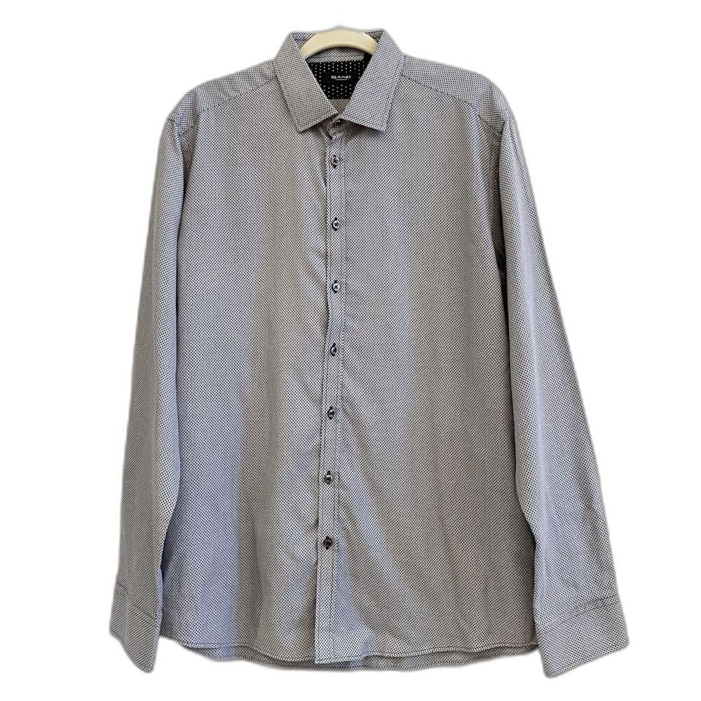 Sand Copenhagen Mens 44 US‎ Large Casual Shirt Button Up Black White 100% Cotton
